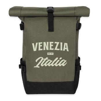 Venezia Italia Vintage Typo - Roll Top Backpack - olive/black - Front