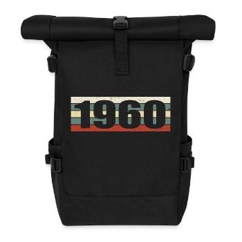 1960 Jahrgang 1960 Geschenk 1960 Geburtstag 1960 - Rolltop Rucksack - Schwarz - Vorne