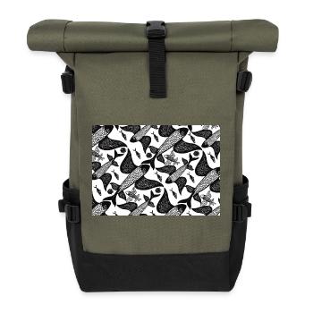 Labyrinth_der_Fische - Rolltop Rucksack - Olive/Schwarz - Vorne