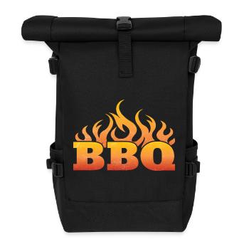 Grillparty Flammendes BBQ Design - Rolltop Rucksack - Schwarz - Vorne
