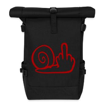 Snail Middle Finger Insult Wanker Fuck You - Roll Top Backpack - black - Front