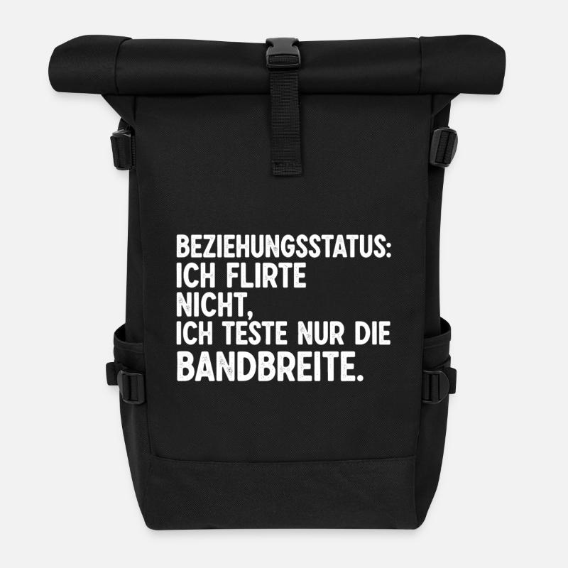 Beziehungsstatus: Ich Flirte Nicht - Rolltop Rucksack - Schwarz