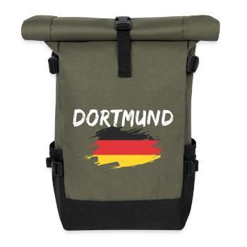 Bandiera del Dortmund Germania - Zaino Rolltop - oliva/nero - Fronte