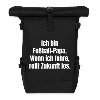 Papa footballeur : l’avenir s’envole - Sac à dos roll top - noir - Devant