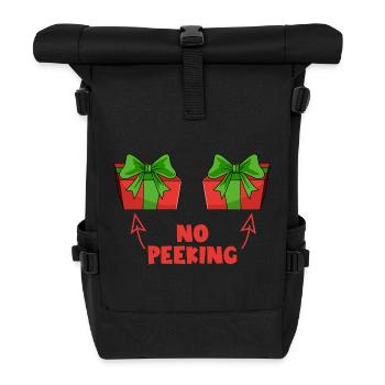 Nicht gucken! Unartiges Weihnachtsgeschenk! Gucken - Rolltop Rucksack - Schwarz - Vorne