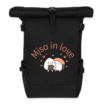 Miso in Love Sushi Hug sushi hug - Roll Top Backpack - black - Front