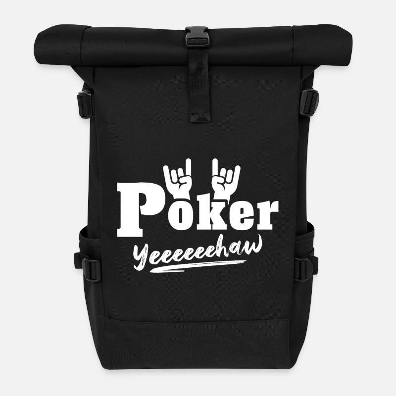 Poker Pokern - Rolltop Rucksack - Schwarz