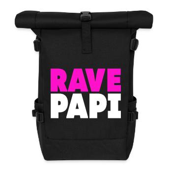 Techno House Electro Festival Hardstyle Rave Dad - Rolltop Rucksack - Schwarz - Vorne