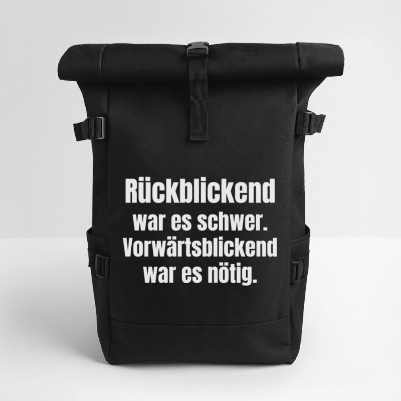 Difficult in retrospect, necessary forward Roll Top Backpack