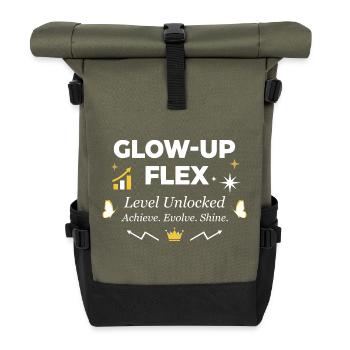 Niveau Glow-Up Flex Débloqué Croissance Personnelle - Sac à dos roll top - olive/noir - Devant