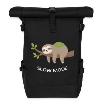 Paresseux en mode lent sur la branche - Sac à dos roll top - noir - Devant