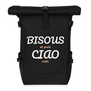 Bisous et Puis Ciao - Sac à dos roll top - noir - Devant