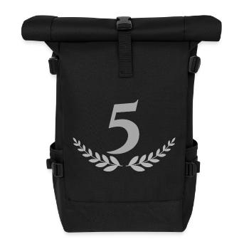 5 - Roll Top Backpack - black - Front