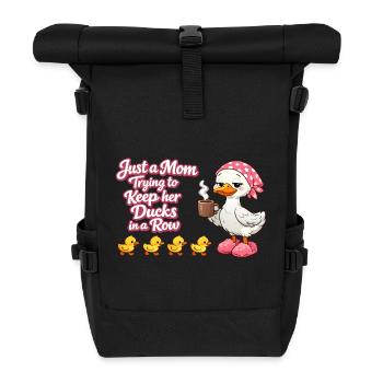 Mama versucht ihre Enten in Reihe zu halten - Rolltop Rucksack - Schwarz - Vorne