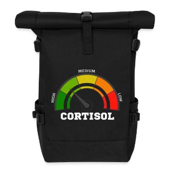 Funny Low cortisol Hilarious Stress Free Cortisol - Roll Top Backpack - black - Front