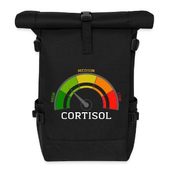 Funny Low cortisol Hilarious Stress Free Cortisol - Roll Top Backpack - black - Front