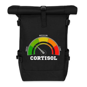 Funny Low cortisol Hilarious Stress Free Cortisol - Roll Top Backpack - black - Front