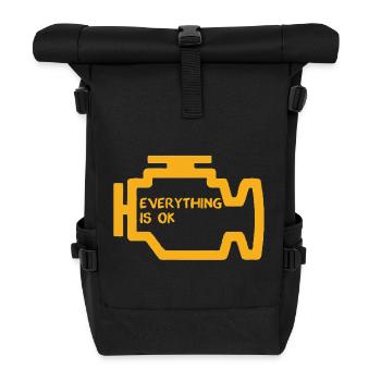 Motorkontrollleuchte - Rolltop Rucksack - Schwarz - Vorne