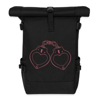 Handschellen Herz Liebe  - Rolltop Rucksack - Schwarz - Vorne