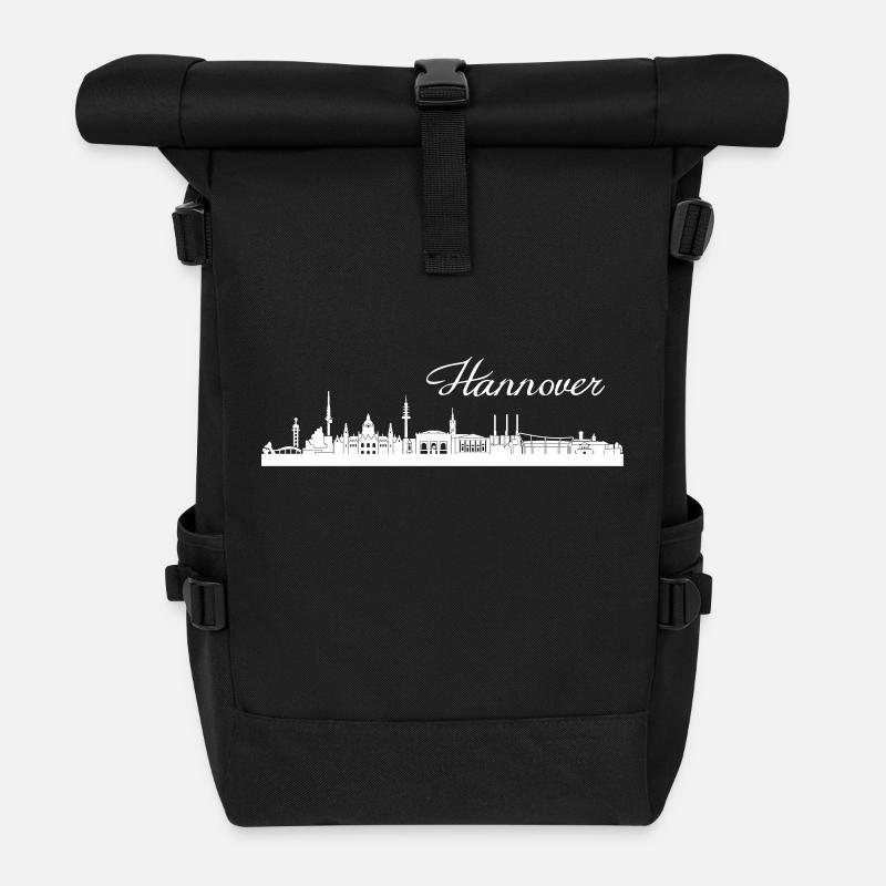 Hannoveraner Skyline - Rolltop Rucksack - Schwarz