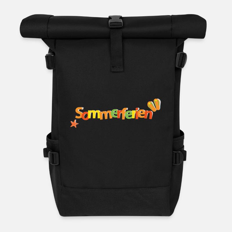 Sommerferien - Rolltop Rucksack - Schwarz