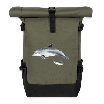 Großer Tümmler - Grand Dauphins - Tümmler - Rolltop Rucksack - Olive/Schwarz - Vorne