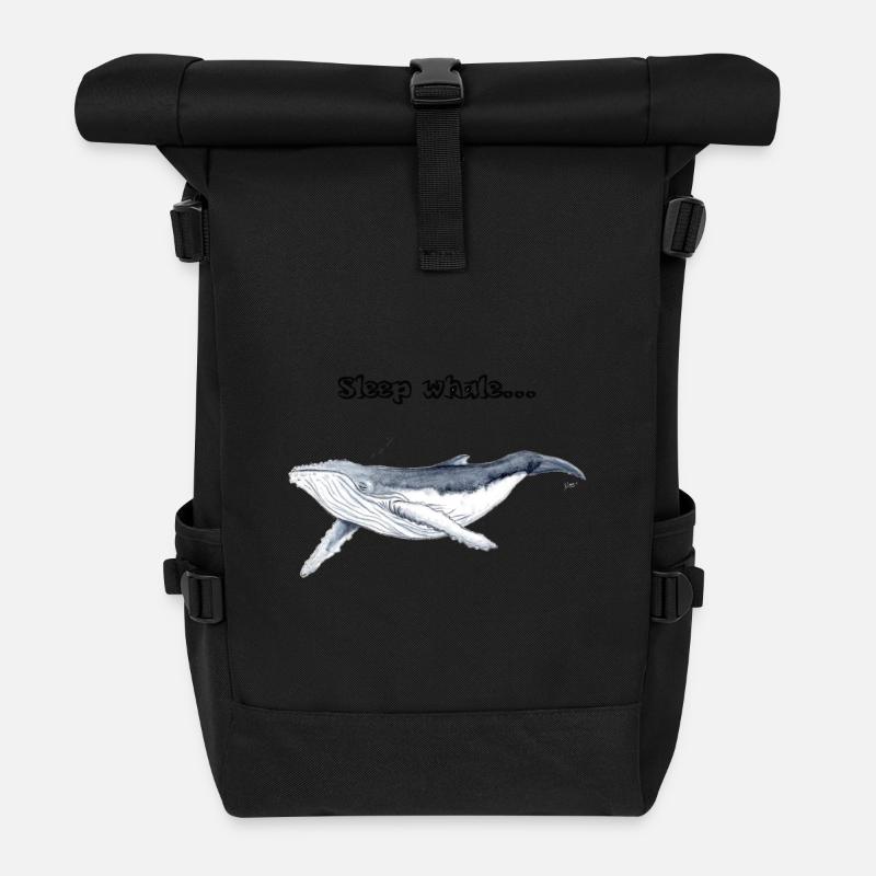Wale gute Nächte - Sleep Zzz Wal - baleine - Rolltop Rucksack - Schwarz