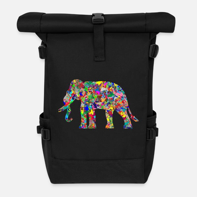 Elefant - Rolltop Rucksack - Schwarz