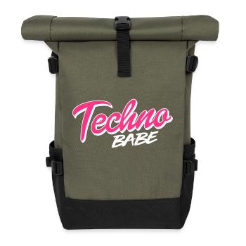 Techno babe - Roll Top Backpack - olive/black - Front