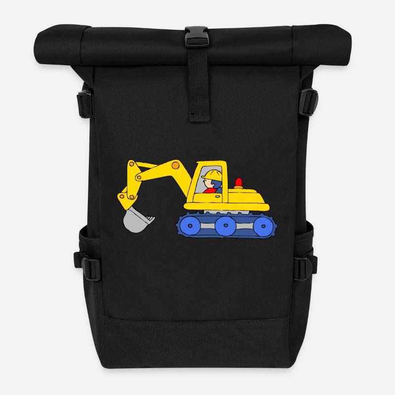 Backhoe Loader - Sac à dos roll top - noir