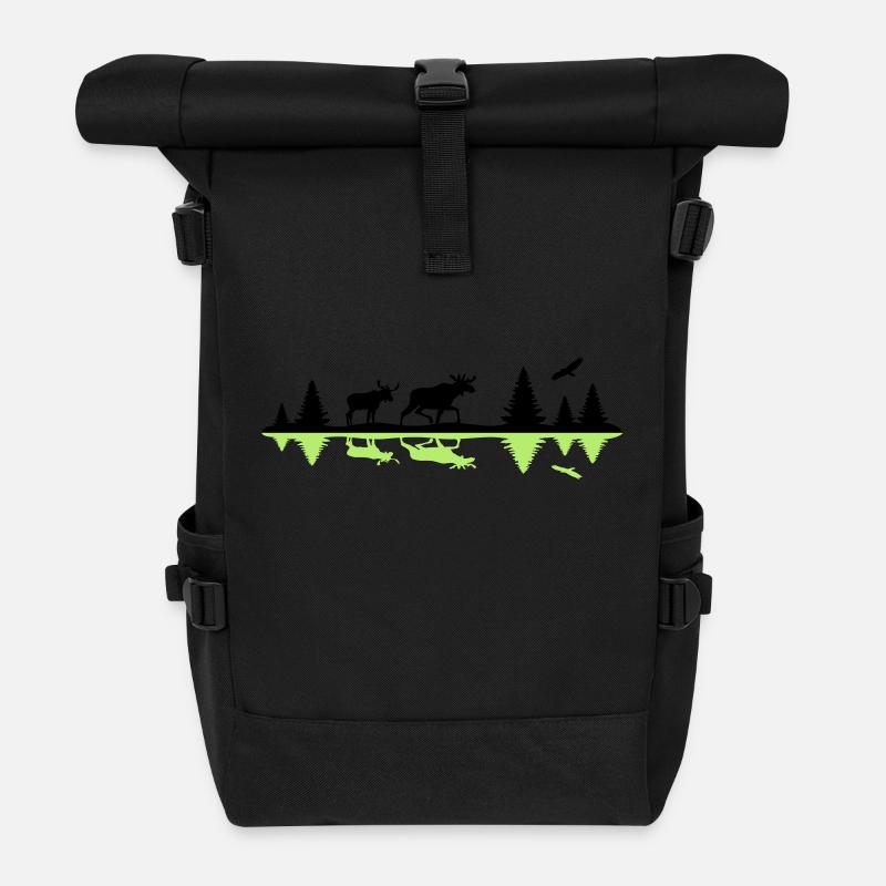Landschaft - Schweden, Norwegen - Rolltop Rucksack - Schwarz