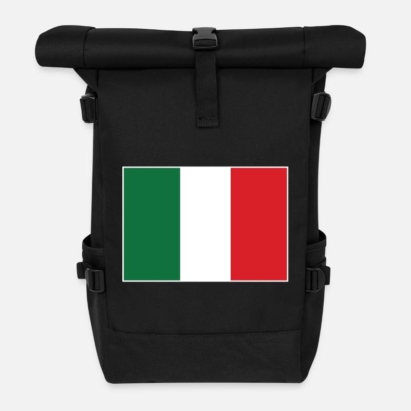 Italie Drapeau - Sac à dos roll top - noir