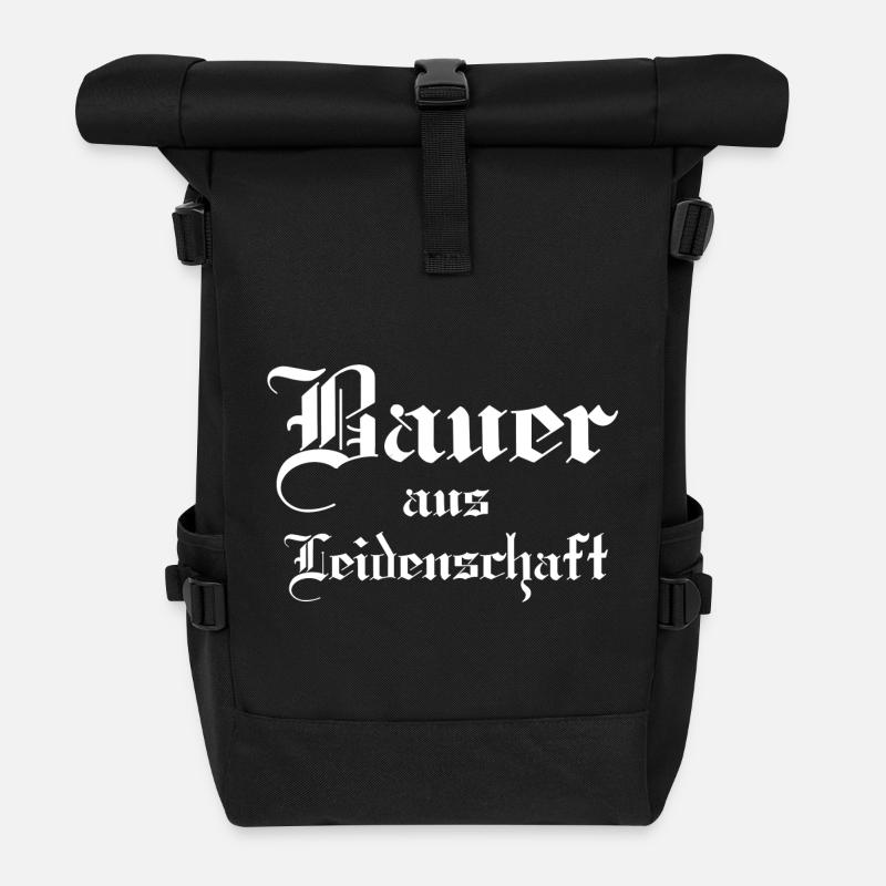 Leidenschaftlicher Bauer - Rolltop Rucksack - Schwarz