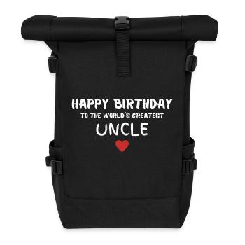 Happy Birthday Uncle Geschenkidee - Rolltop Rucksack - Schwarz - Vorne