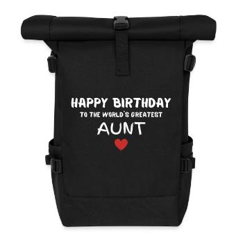 Happy Birthday Aunt Geschenkidee - Rolltop Rucksack - Schwarz - Vorne