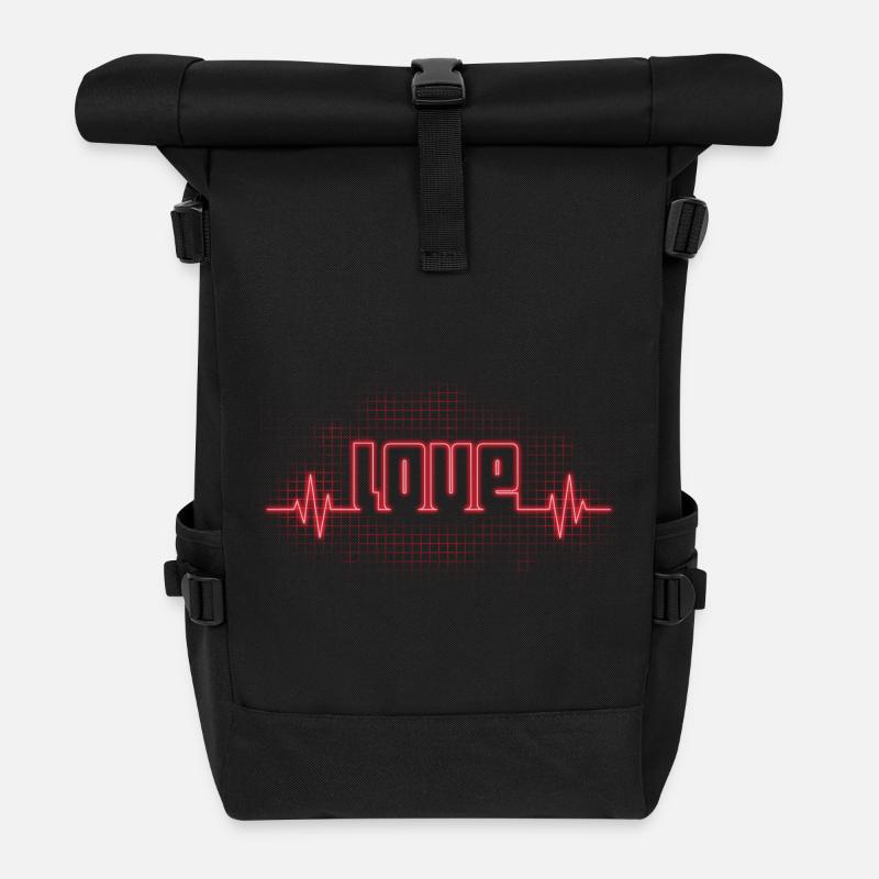 Liebe - Rolltop Rucksack - Schwarz
