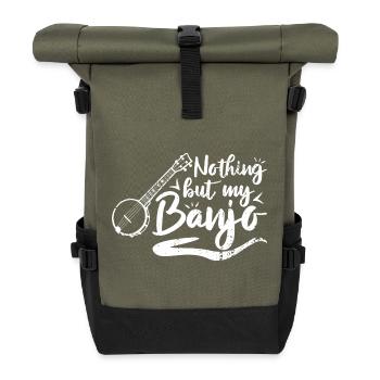 Banjo player saying - Roll Top Backpack - olive/black - Front