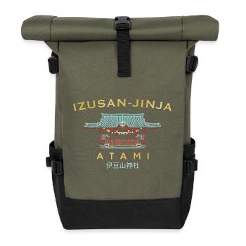 Atami, Izusan-jinja Shrine, Shizuoka, Japan - Roll Top Backpack - olive/black - Front