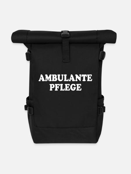 ambulante pflege - Rolltop Rucksack - Schwarz