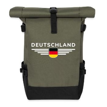 Germany T-Shirt Design Pride & Love of Home - Roll Top Backpack - olive/black - Front