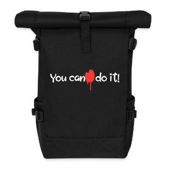 Du kannst es schaffen! - Rolltop Rucksack - Schwarz - Vorne