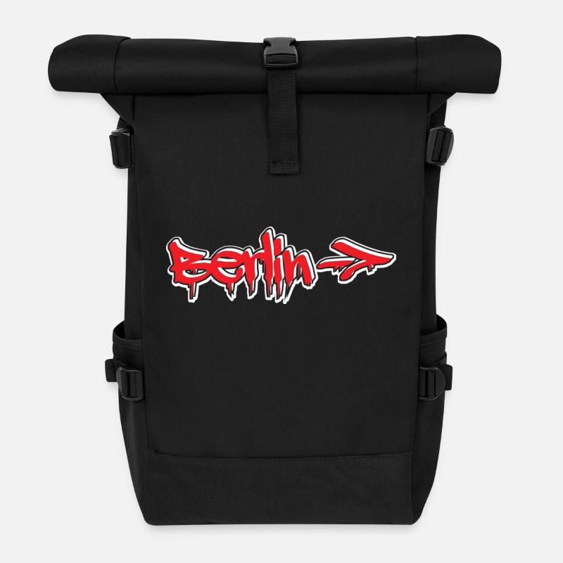 Berlin Graffiti Style - Roll Top Backpack - black
