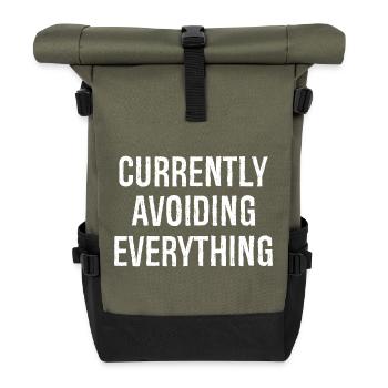 currently avoiding everything - Roll Top Backpack - olive/black - Front
