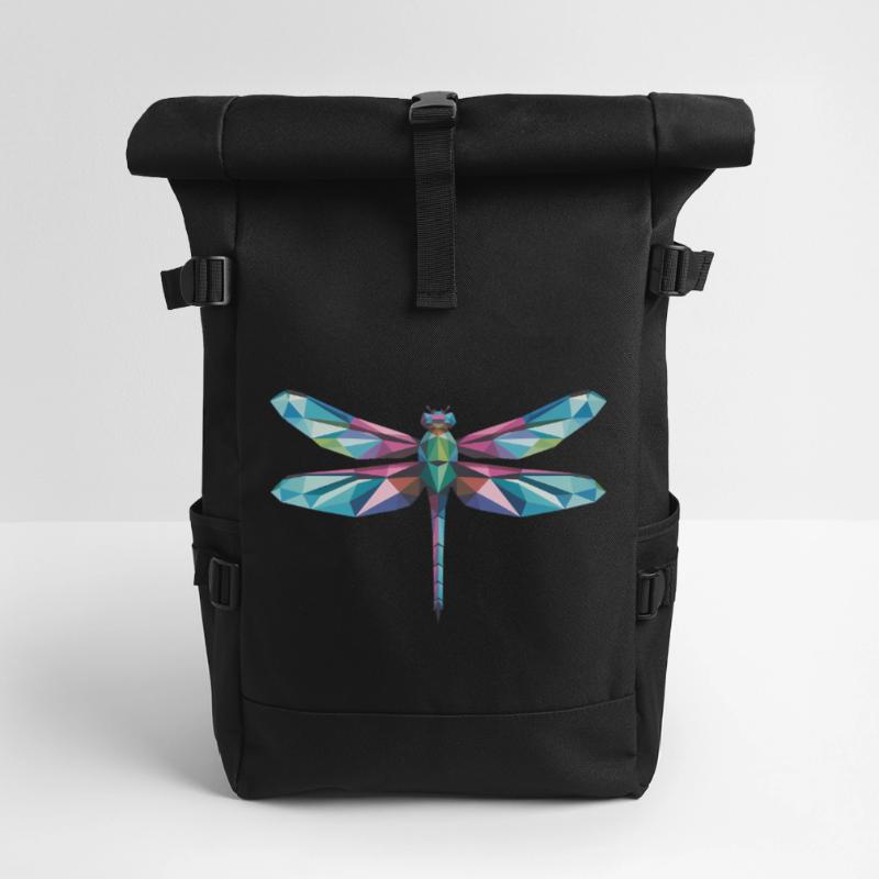 Libellule - Logo Low Poly cool Sac à dos roll top