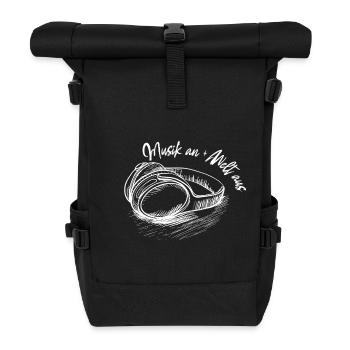 Casque : Musique activée - Monde éteint - Sac à dos roll top - noir - Devant