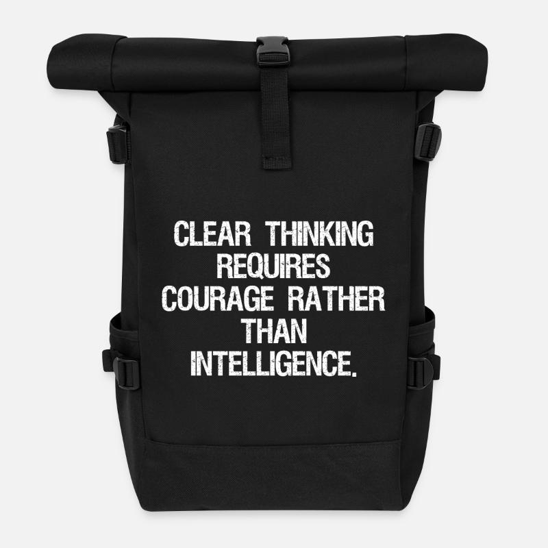 clear thinking requires courage rather than int - Rolltop Rucksack - Schwarz