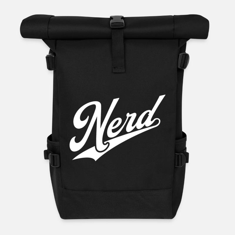 NERDY forever - NERD retro weiß - Rolltop Rucksack - Schwarz