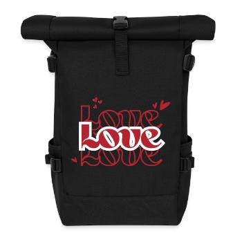 Liebe Liebe Liebe - Rolltop Rucksack - Schwarz - Vorne