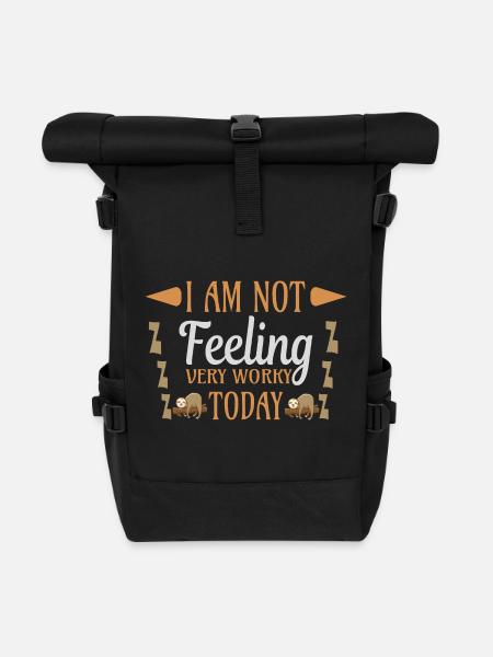 Not feeling workly sloth - Roll Top Backpack - black