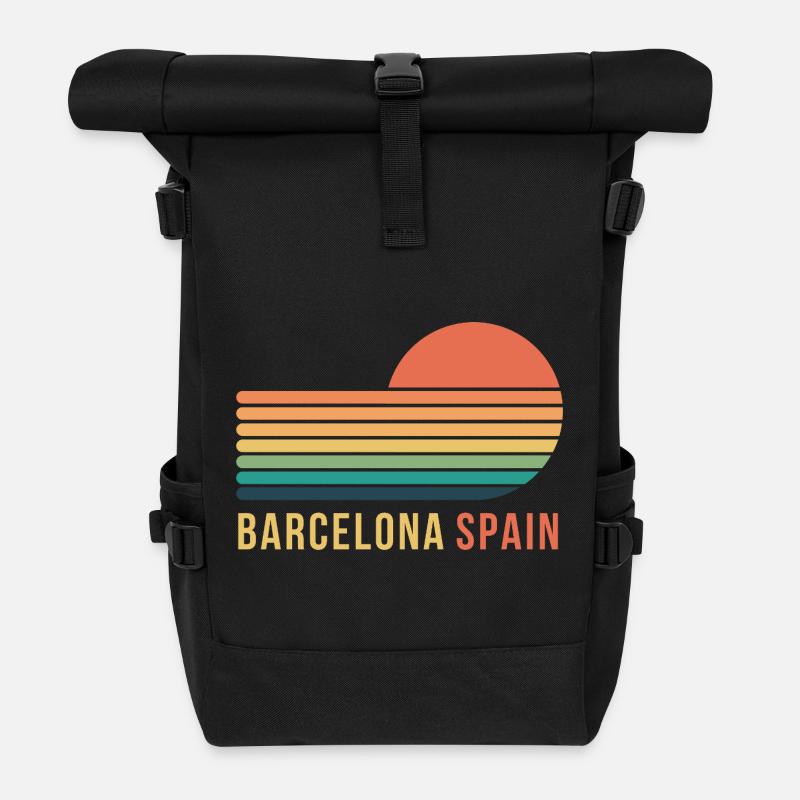 Barcellona - Zaino Rolltop - nero